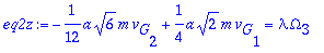 eq2z := -1/12*a*sqrt(6)*m*v[G][2]+1/4*a*sqrt(2)*m*v...