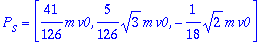P[s] = vector([41/126*m*v0, 5/126*sqrt(3)*m*v0, -1/...