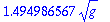 1.494986567*sqrt(g)