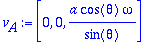 v[A] := vector([0, 0, a*cos(theta)*omega/sin(theta)...